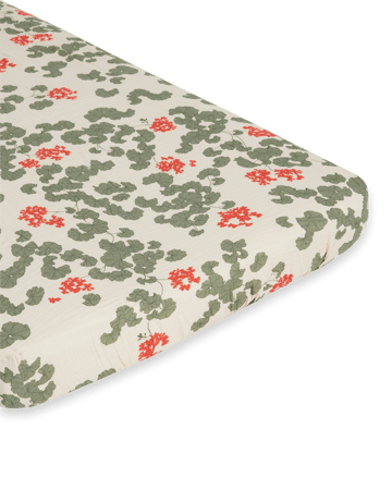 Pelargonium Muslin fitted sheet - 160x200x30 cm - Garbo&Friends