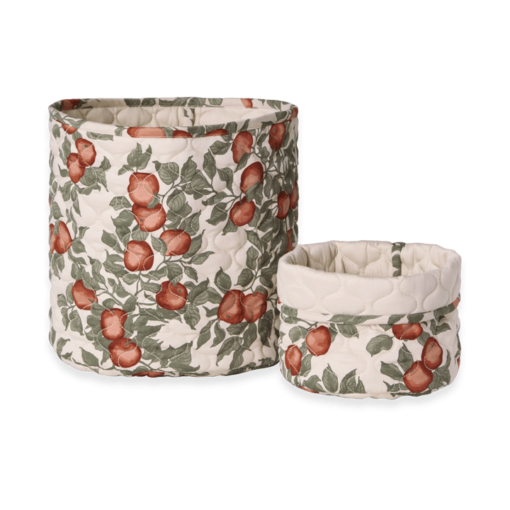 Pomme satin quilted basket 2 pieces - 20xØ20 cm + 30xØ30 cm - Garbo&Friends