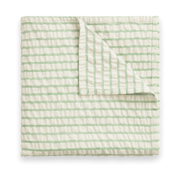 Stripe Emerald Seersucker swaddle blanket, 110x110 cm Garbo&Friends