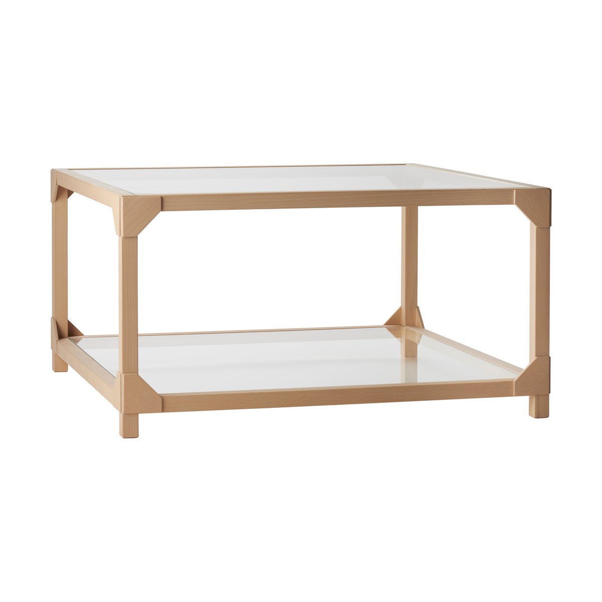 Gärsnäs Bleck coffee table 75x75 glass Beech-natural