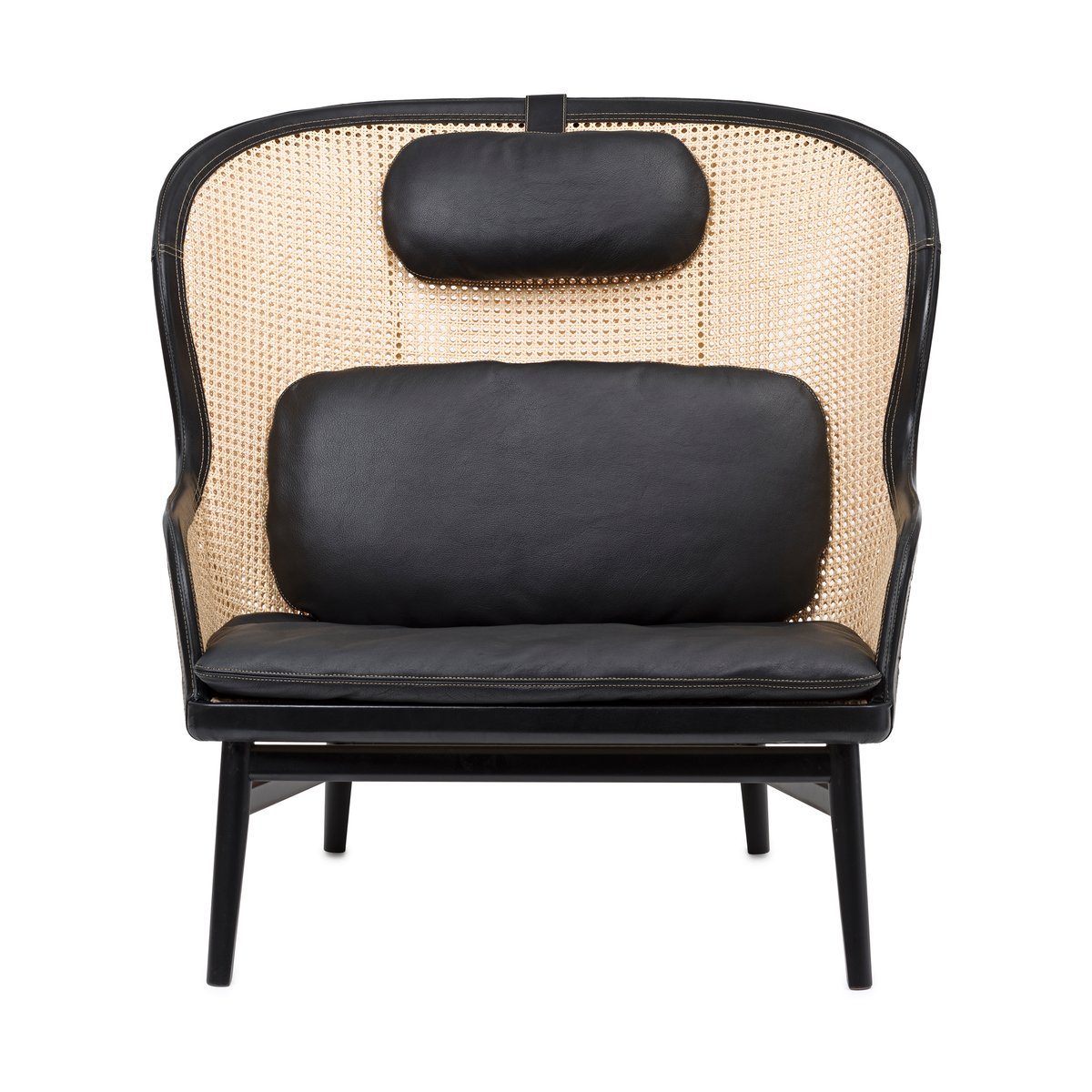 Gärsnäs Dandy armchair Beech-black stained-Tärnsjö leather black