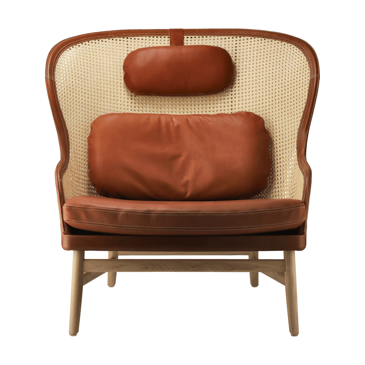 Gärsnäs Dandy armchair Oak-natural-Tärnsjö leather cognac