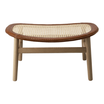 Dandy footstool - Oak-natural-Tärnsjö leather cognac - Gärsnäs