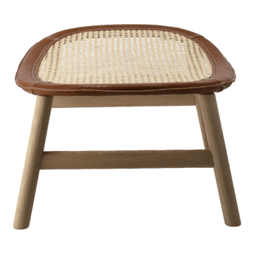 Dandy footstool - Oak-natural-Tärnsjö leather cognac - Gärsnäs