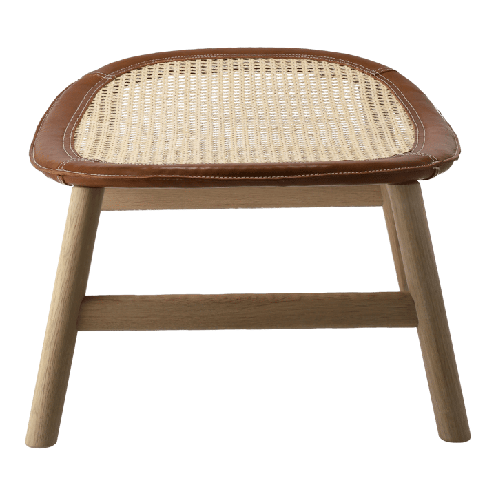 Dandy footstool, Oak-natural-Tärnsjö leather cognac Gärsnäs