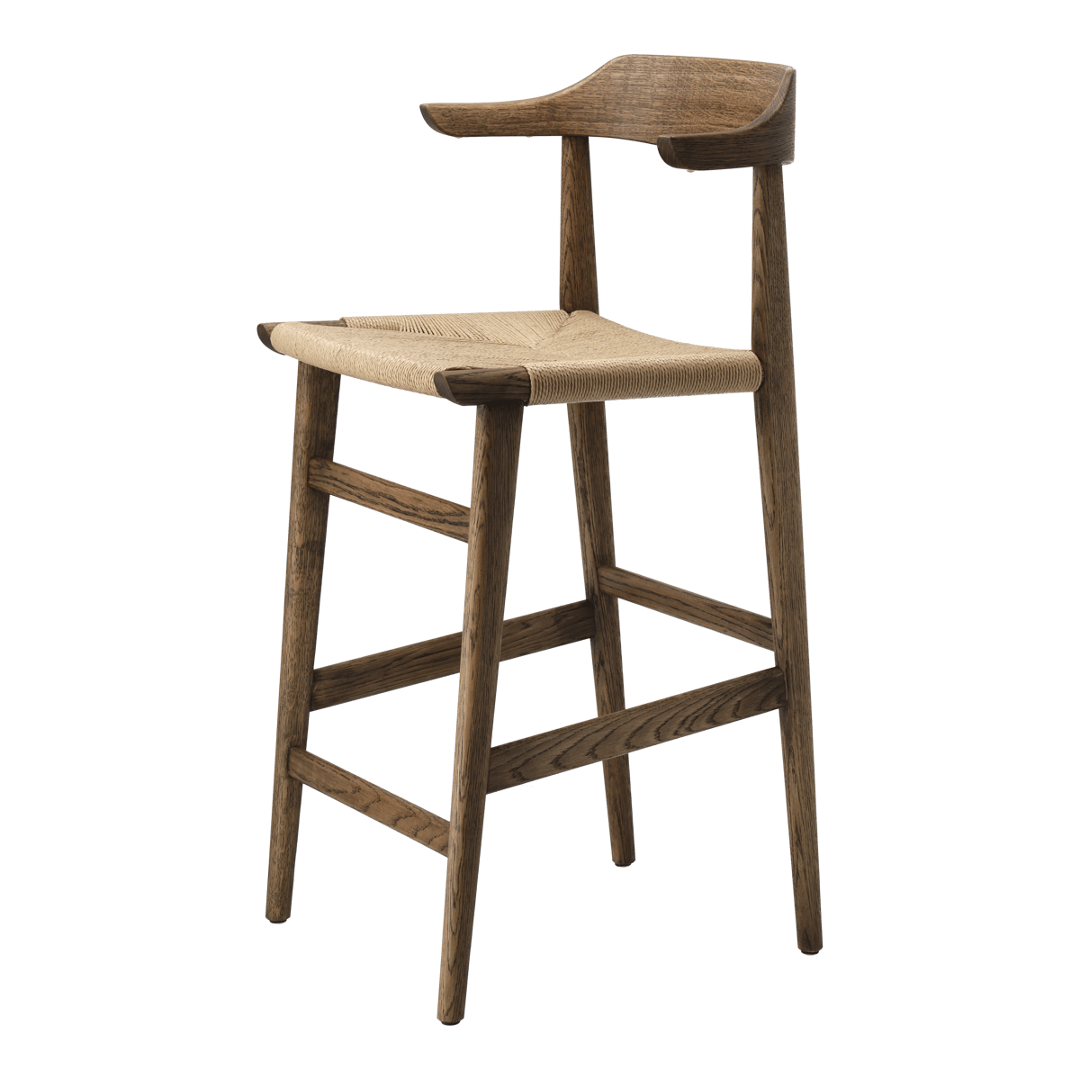 Gärsnäs Hedda bar stool Oak-black-paper cord natural