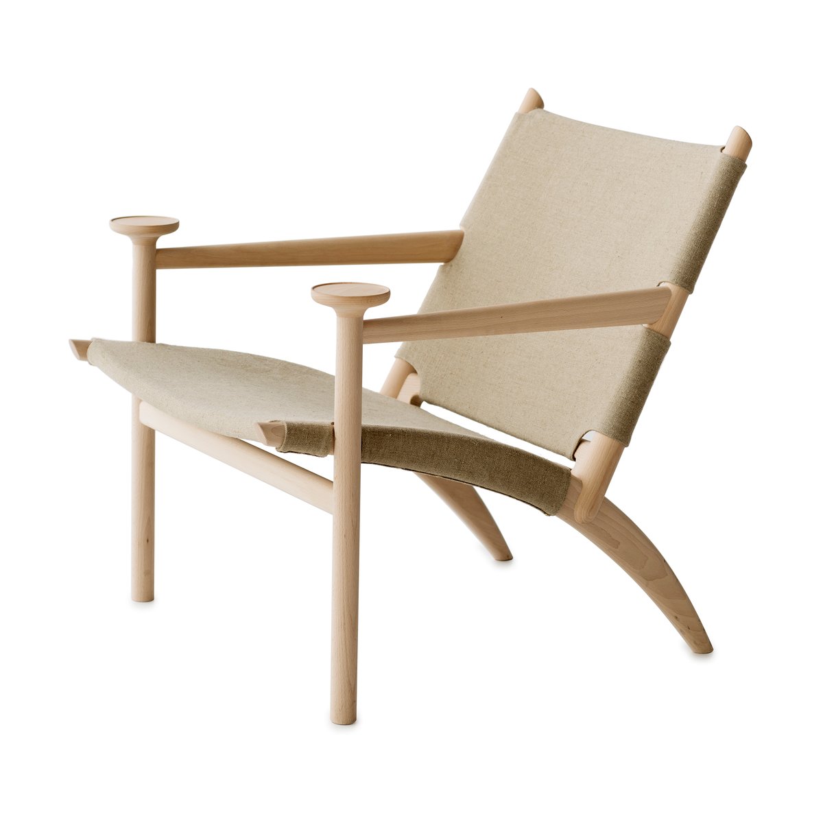 Gärsnäs Hedwig armchair Beech-white-cloth canvas