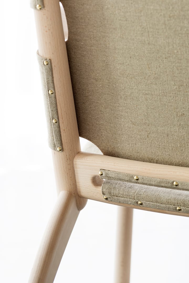 Hedwig armchair - Beech-white-cloth canvas - Gärsnäs