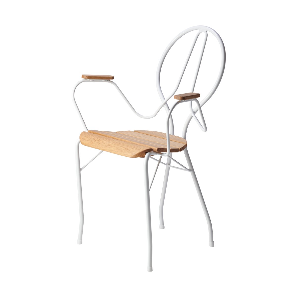 Gärsnäs Pia armchair White lacquered steel frame-oiled oak