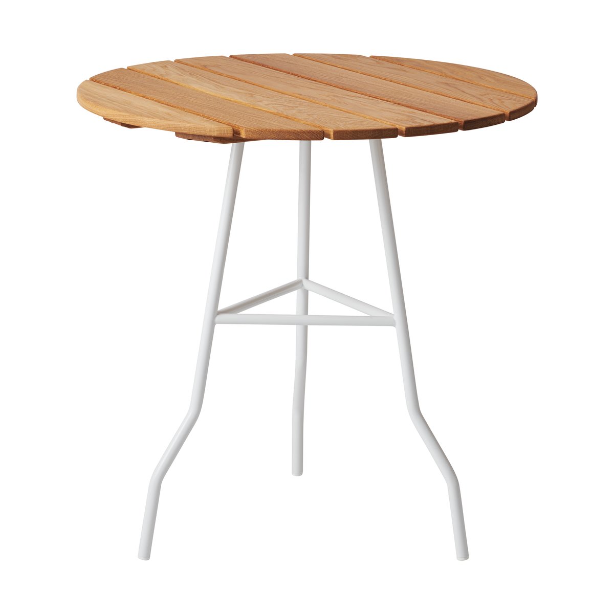 Gärsnäs Pia table Ø70 cm White lacquered steel frame-oiled oak