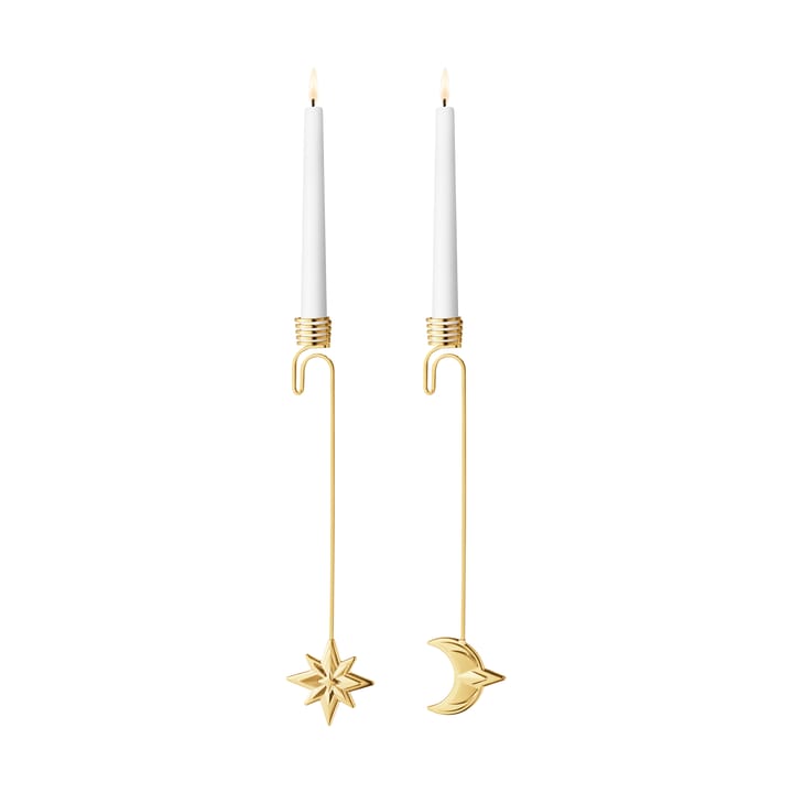 2024 candle holder moon and star - Gold-plated - Georg Jensen