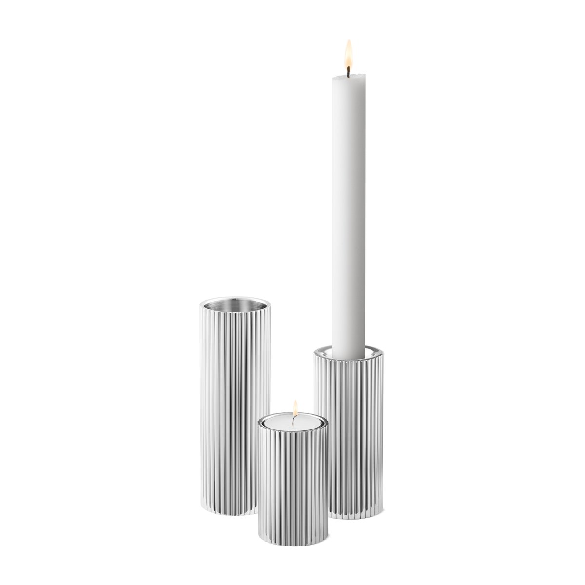 Georg Jensen Bernadotte candle sticks 3 pieces Stainless steel