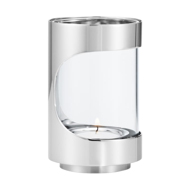 Chrome contours hurricane lantern 12 cm, Stainless steel Georg Jensen