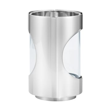 Chrome contours hurricane lantern 12 cm - Stainless steel - Georg Jensen