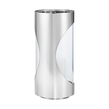 Chrome contours hurricane lantern 22 cm - Stainless steel - Georg Jensen