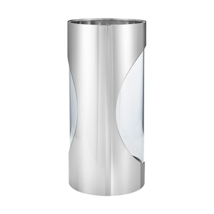 Chrome contours hurricane lantern 33 cm, Stainless steel Georg Jensen