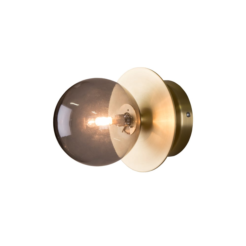 Globen Lighting Art Deco 24 IP44 wall lamp Smoke/brushed brass