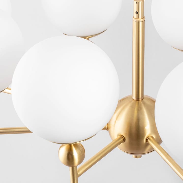 Astrid Pendant - Brass/white, 8 lamps - Globen Lighting