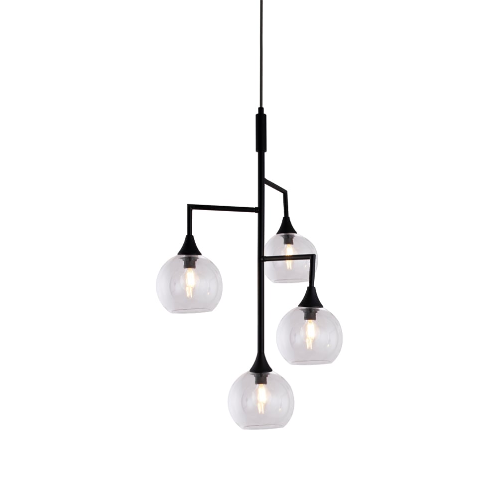 Globen Lighting Bowl 4 pendant lamp Clear, black stand