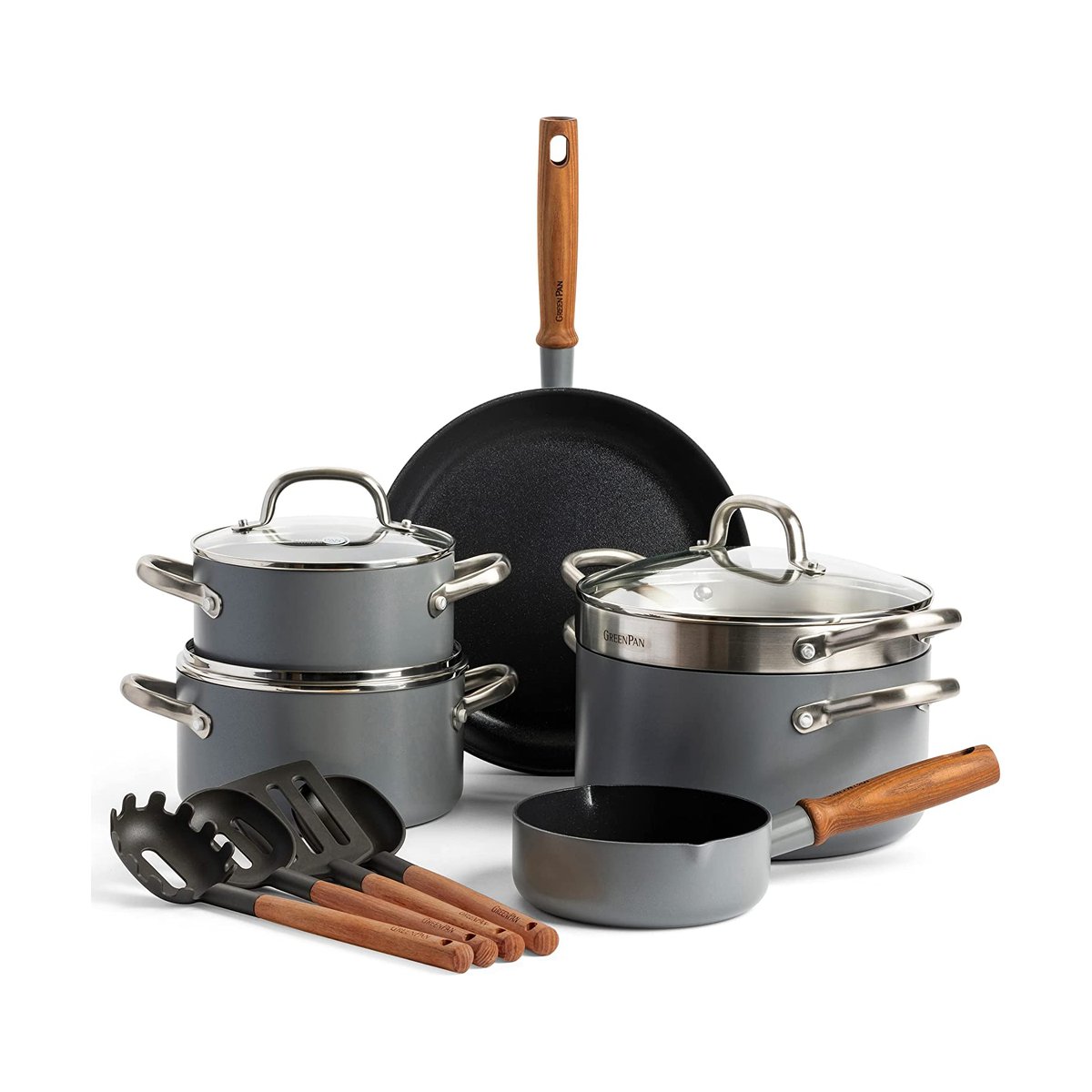 GreenPan Mayflower Pro casserole and frying pan set 13 parts