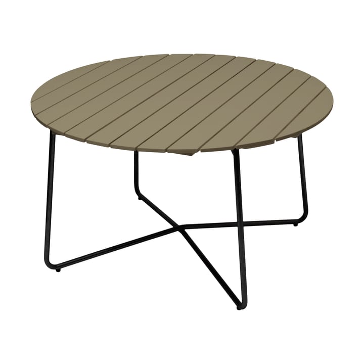 9A dining table, Light green oak-black, Ø120 cm Grythyttan Stålmöbler