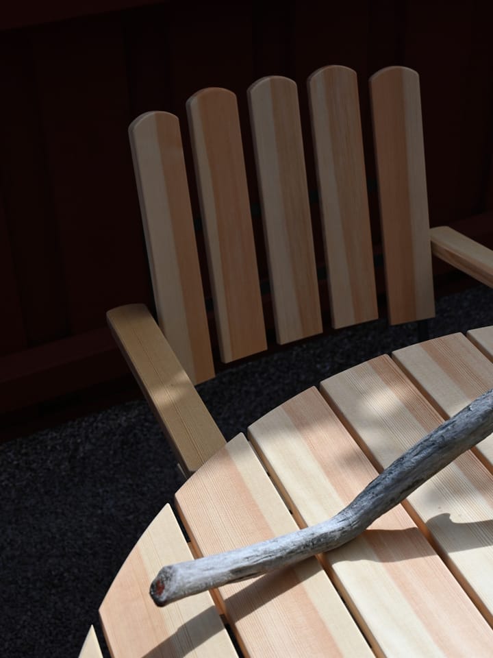 9A dining table, Oiled pine-green, Ø120 cm Grythyttan Stålmöbler