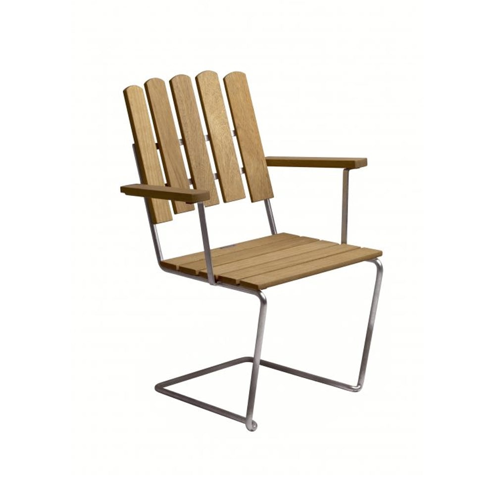 Grythyttan Stålmöbler A2 armchair Oak oil-hot-dip galvanized stand