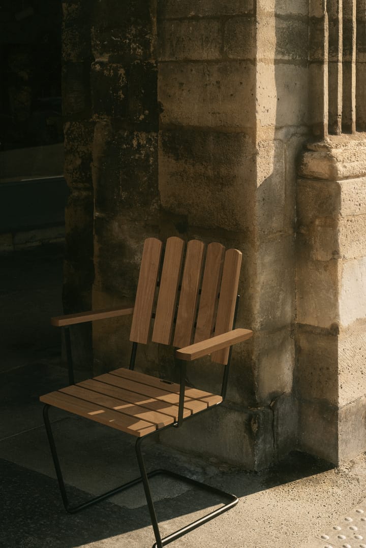 A2 armchair, Oiled pine-green base Grythyttan Stålmöbler