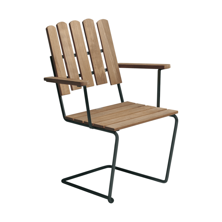 A2 armchair - Untreated teak-black base - Grythyttan Stålmöbler