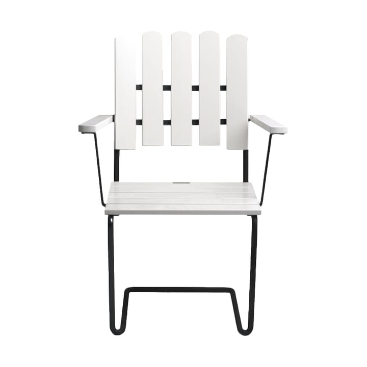 A2 armchair, White lacquered oak-black base Grythyttan Stålmöbler