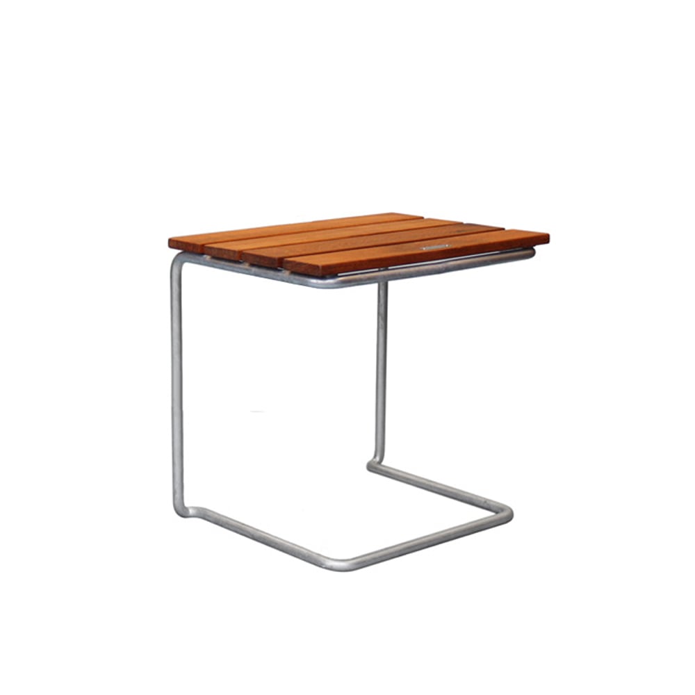 Grythyttan Stålmöbler A3 table/footstool Teak-hot-dip galvanized stand