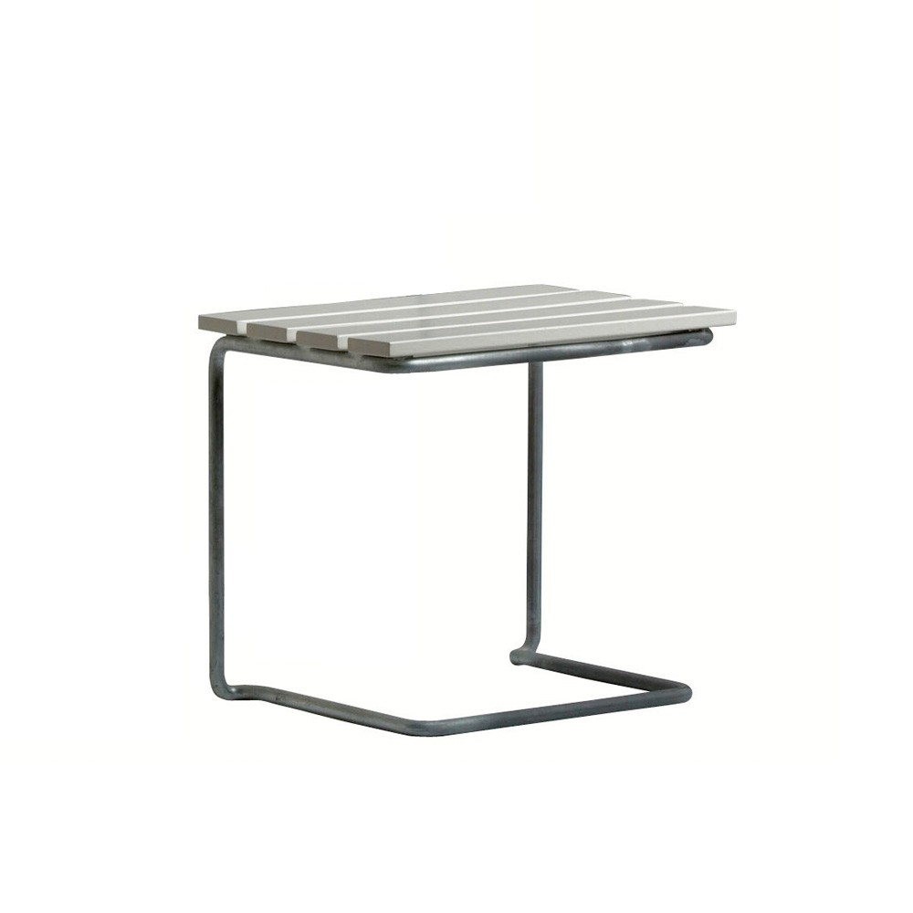 Grythyttan Stålmöbler A3 table/footstool White lacquer oak-hot-dip galvanized