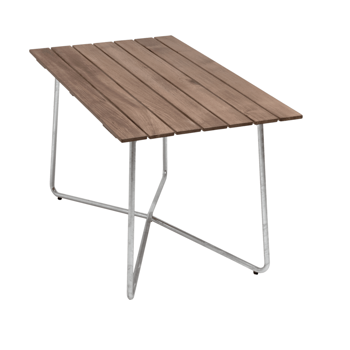 Grythyttan Stålmöbler B25A table Teak-hot-dip galvanized stand