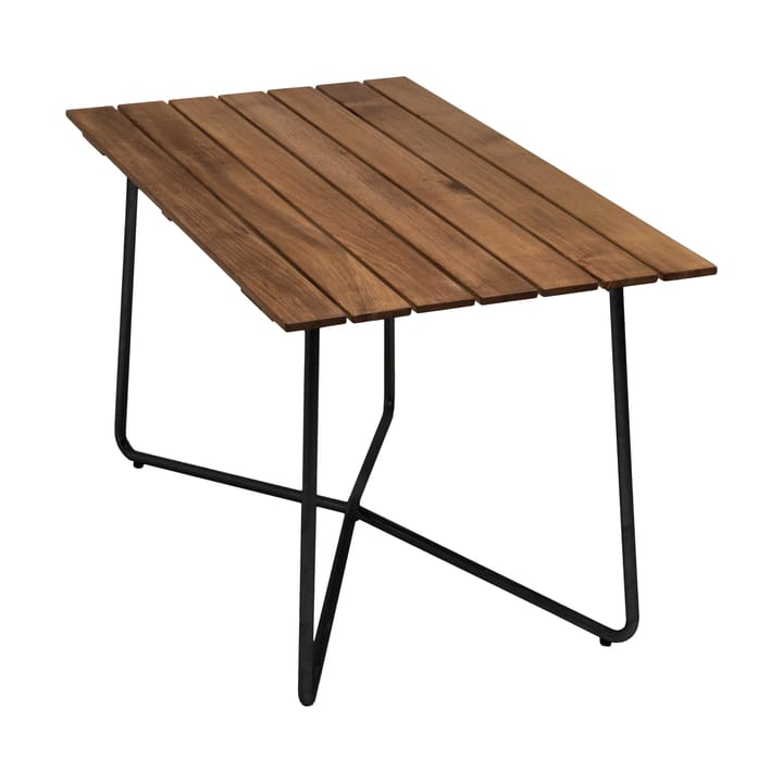 B25A table - Untreated teak-black base - Grythyttan Stålmöbler