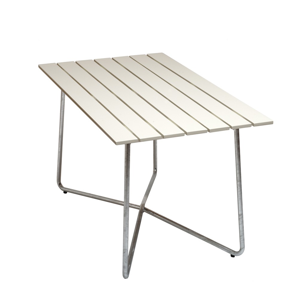 Grythyttan Stålmöbler B25A table White lacquer oak-hot-dip galvanized