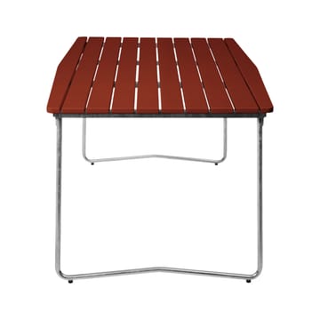 B31 170 dining table - Dark red lacquered oak-galvanized base - Grythyttan Stålmöbler