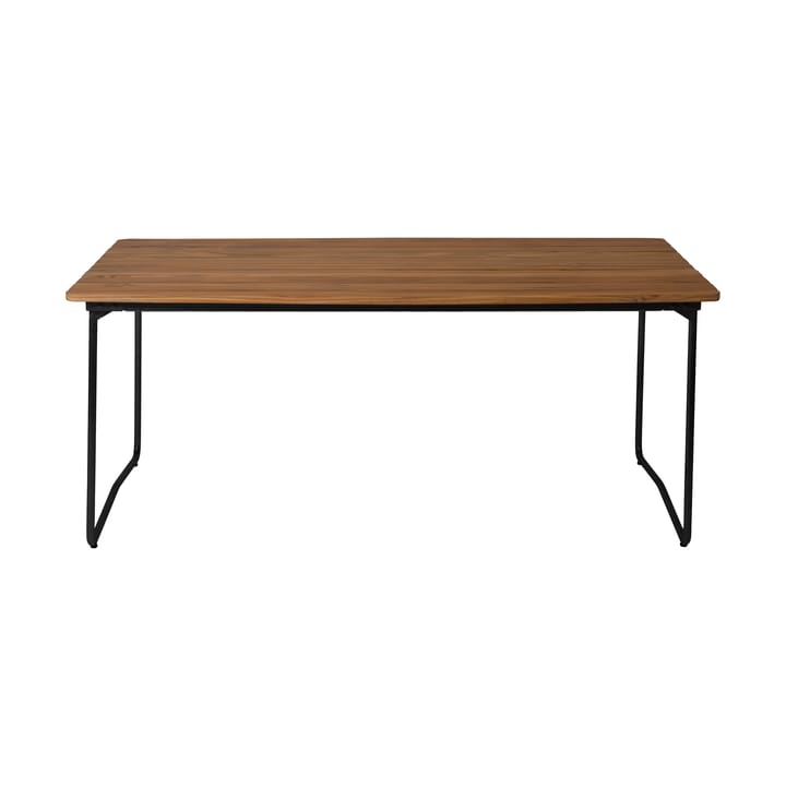 B31 170 dining table, Untreated teak-black base Grythyttan Stålmöbler