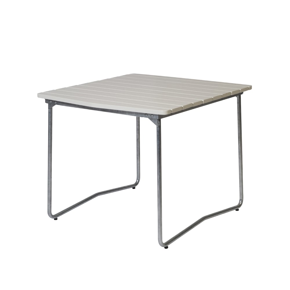 Grythyttan Stålmöbler B31 84 dining table White lacquer oak-hot-dip galvanized stand