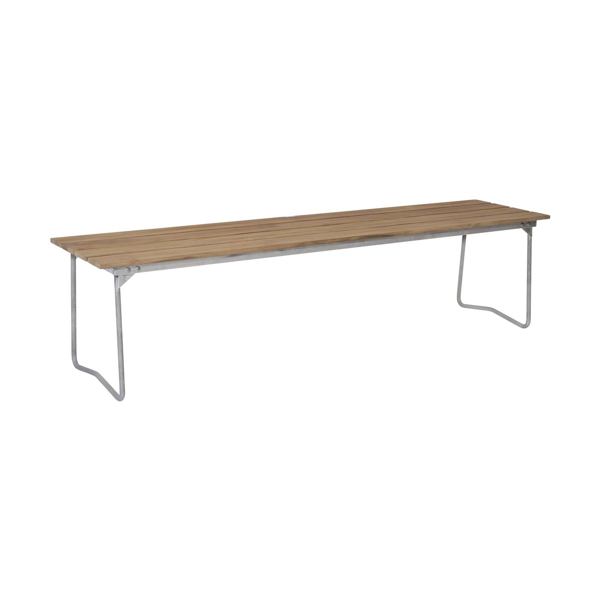 Grythyttan Stålmöbler Bänk 9 bench Teak-170 cm-hot-dip galvanized