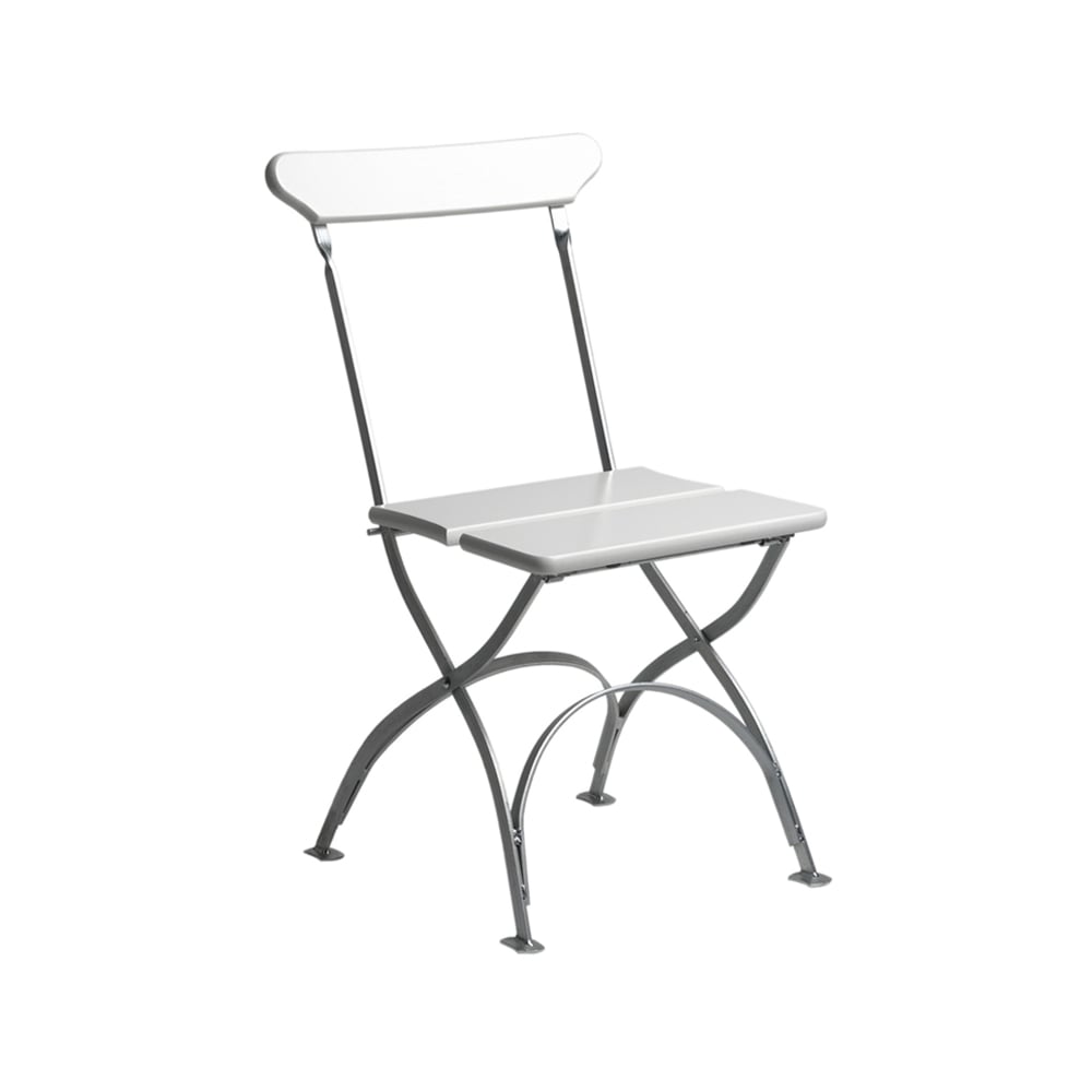 Grythyttan Stålmöbler Bryggeri chair White lacquer oak-hot-dip galvanized