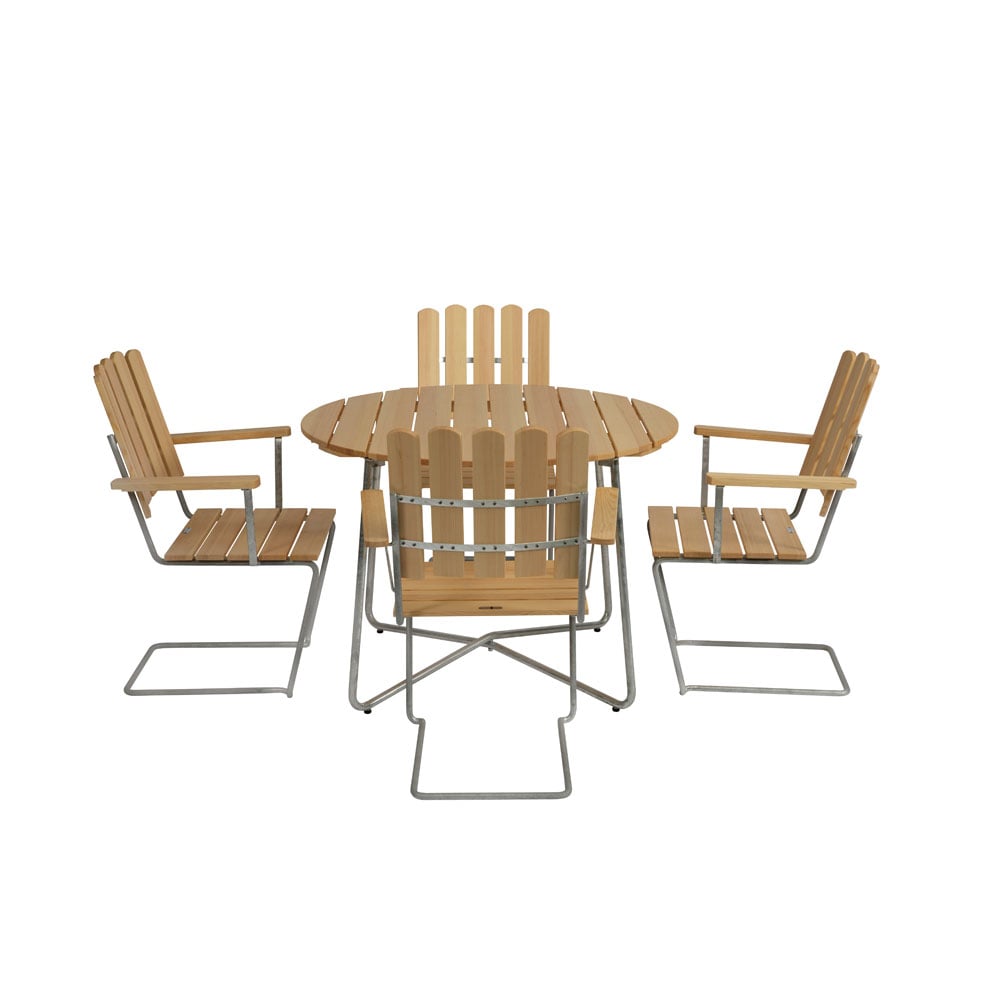 Grythyttan Stålmöbler Grythyttan dining set ø100 cm - pine oil