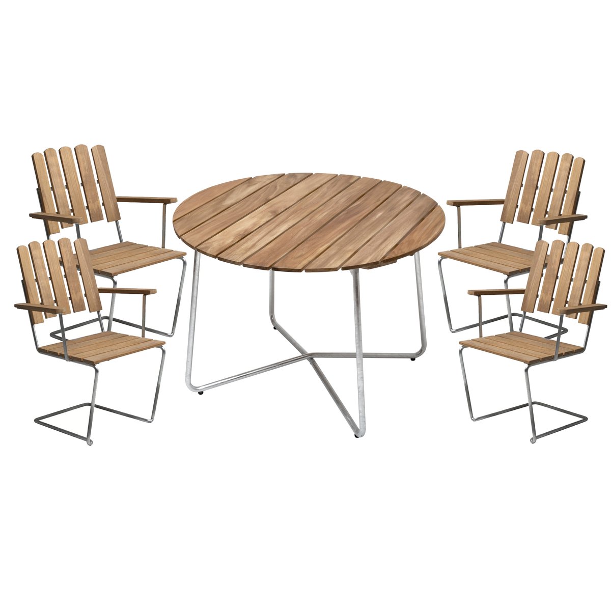 Grythyttan Stålmöbler Grythyttan dining set ø100 cm - teak