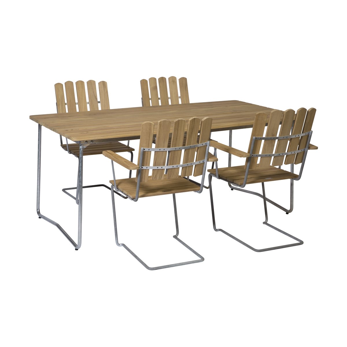 Grythyttan Stålmöbler Grythyttan dining set oak B31 170cm + 4pcs A2