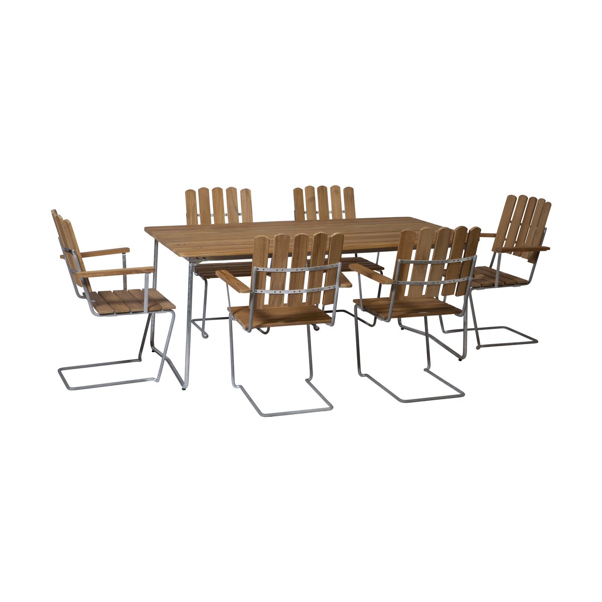 Grythyttan Stålmöbler Grythyttan dining set teak B31 170cm + 6pcs A2