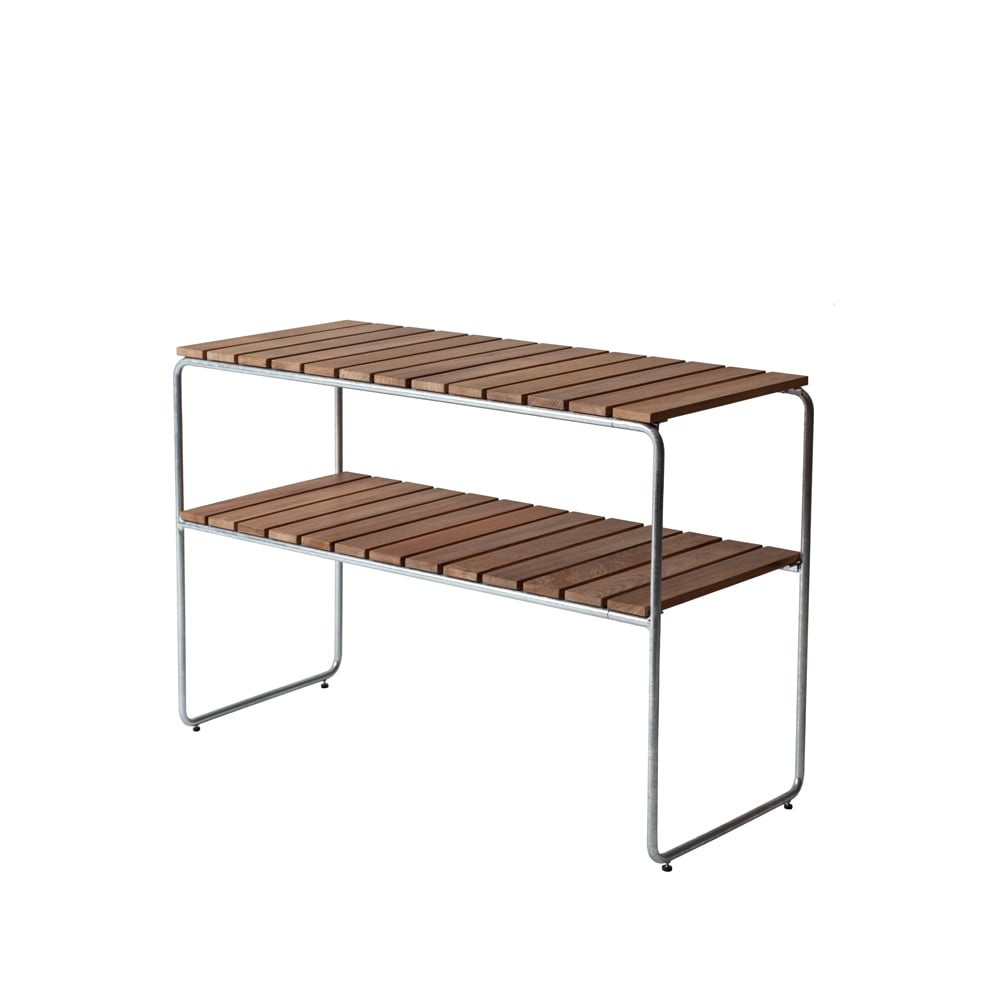 Grythyttan Stålmöbler Grythyttan side table Teak-hot-dip galvanized stand