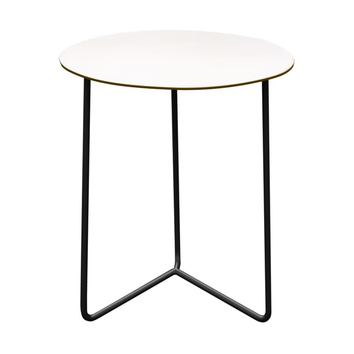 High Tech table ø60 cm - White compact laminate-black base - Grythyttan Stålmöbler