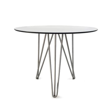 High Tech table, ø90 cm - White-hot-dip galvanized stand - Grythyttan Stålmöbler