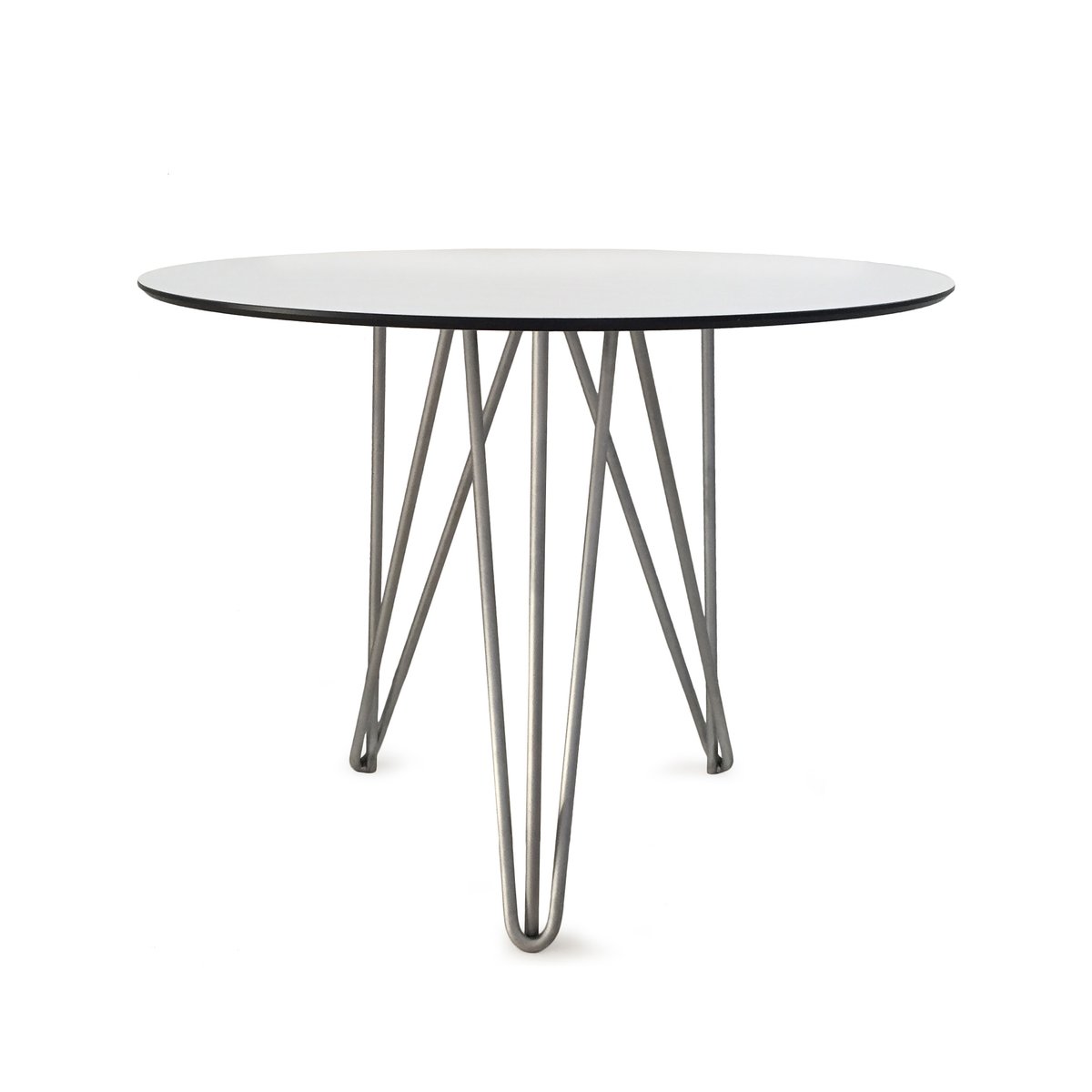 Grythyttan Stålmöbler High Tech table, ø90 cm White-hot-dip galvanized stand