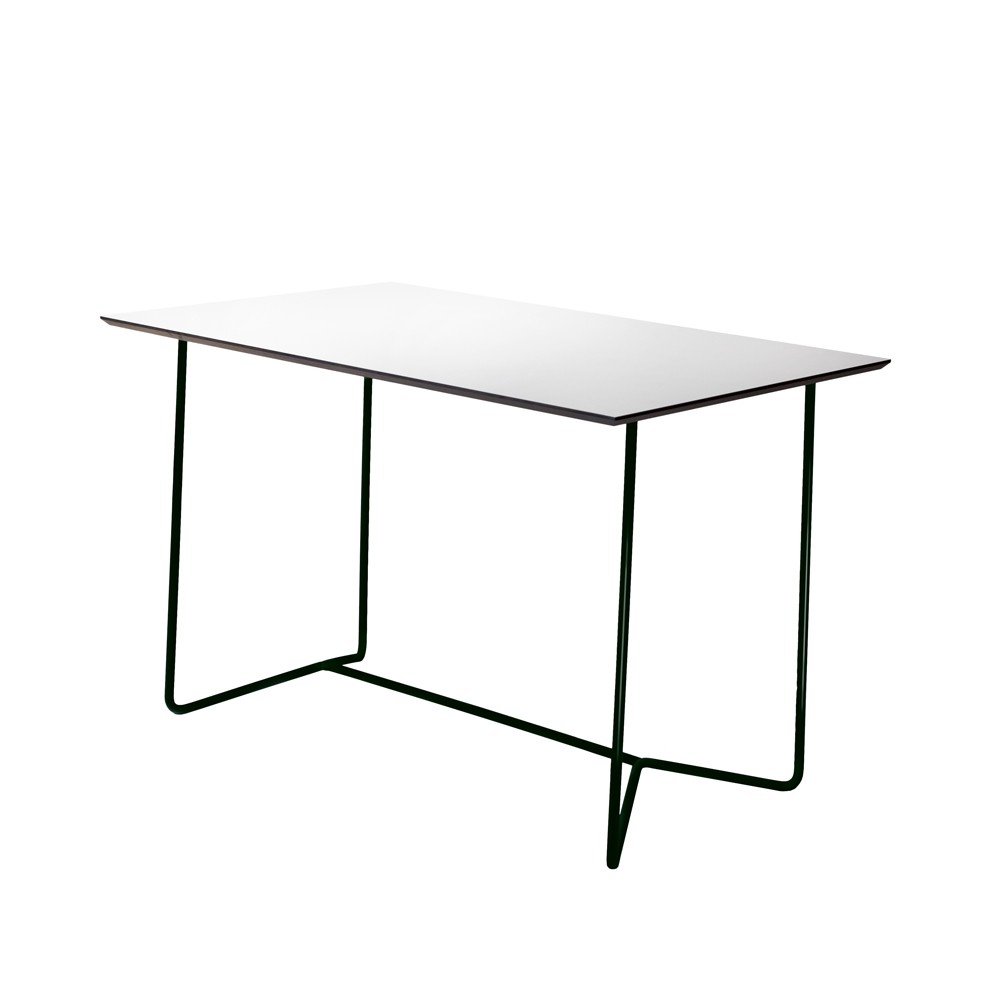 Grythyttan Stålmöbler High Tech table rectangular White-black stand