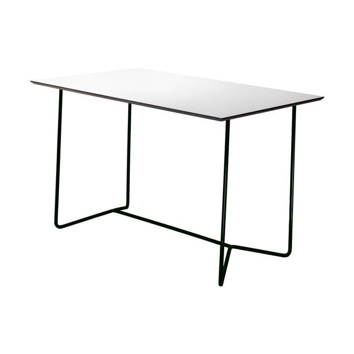 High Tech table rectangular - White compact laminate-black base - Grythyttan Stålmöbler